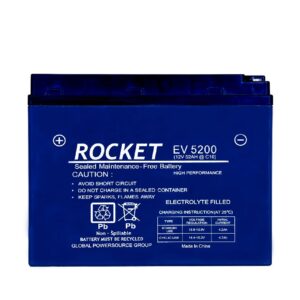 Rocket SMF Battery 12V 52AH For EV