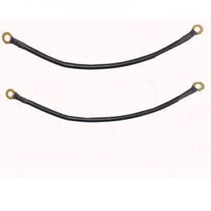 2 Pcs Black Universal Battery Inverter Wire Power Transfer Cable Lugged Ring Terminals