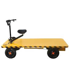 Industrial Electric Trolley – 48V 800W Flatbed Cargo Cart for Warehouse & Factory Use (Chinese))